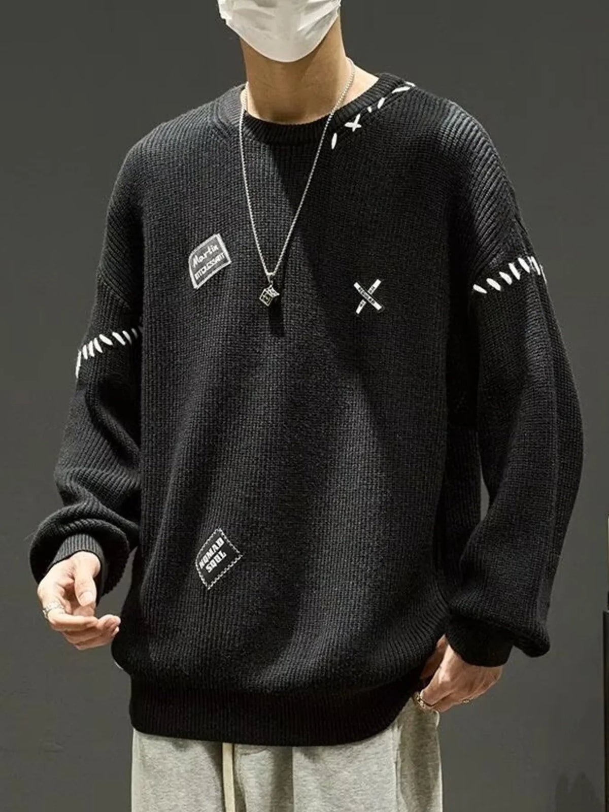 Men's Dropped Shoulder Long Sleeve Sweater