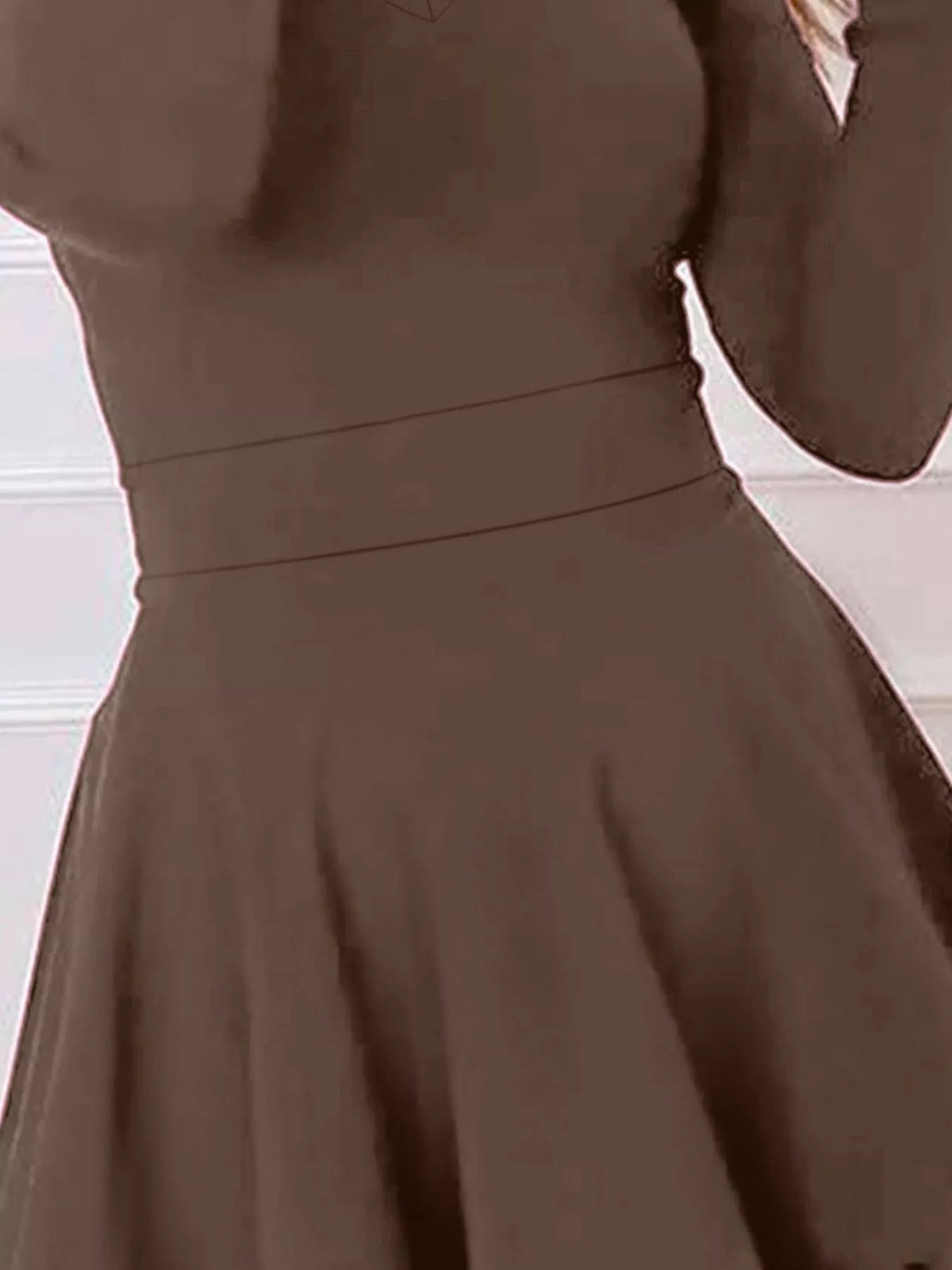 Women's V-Neck Long Sleeve Layered Ruffle Mini Dress