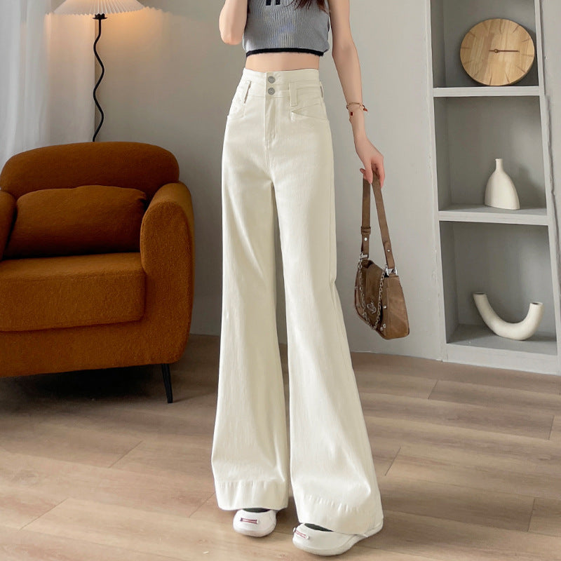 Flared Floor-length Wide-leg Denim Pants