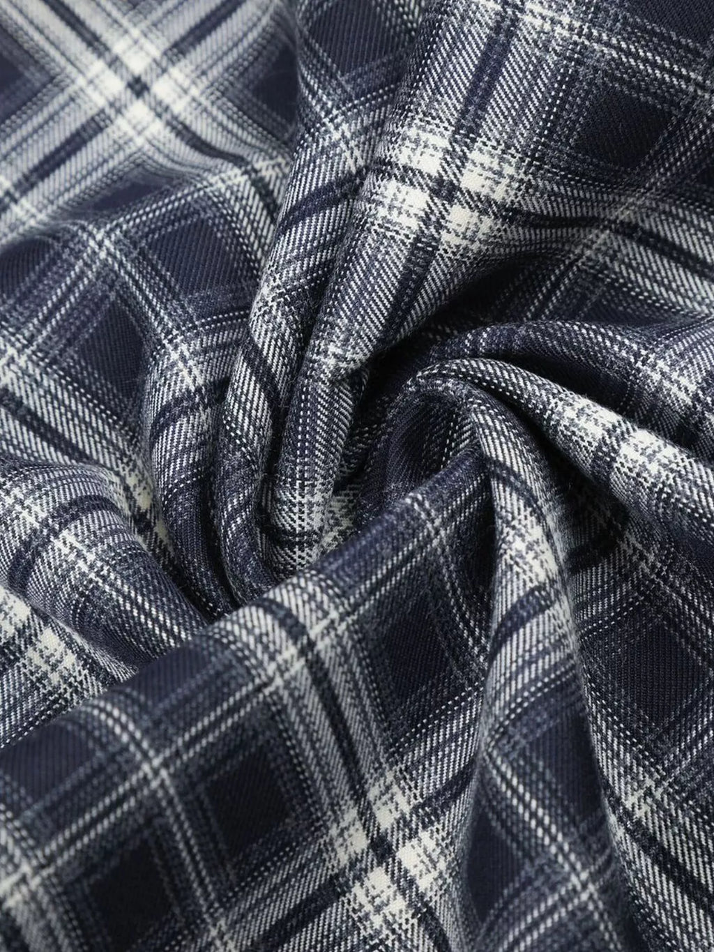 Men's Blue Men's Plaid Wide-Leg Pants - Blue