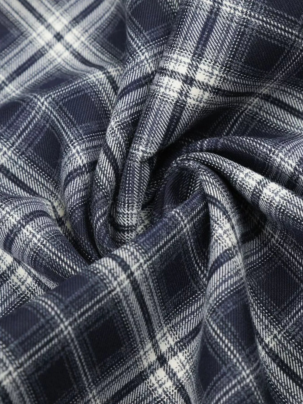 Men's Blue Men's Plaid Wide-Leg Pants - Blue