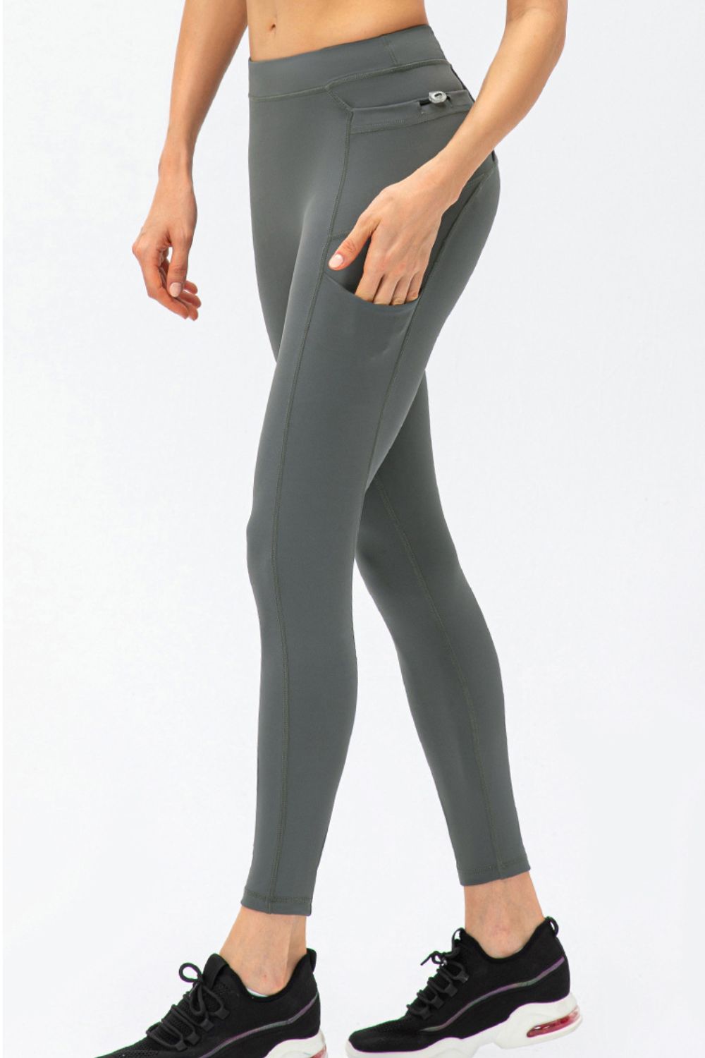 Women's Slim Fit High Waist Long Sports Pants with Pockets