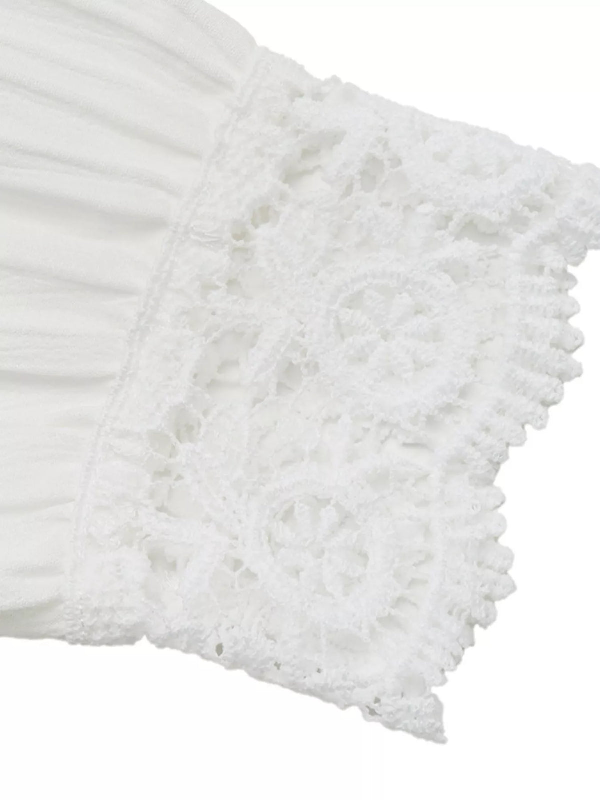 Women's White Lace Detail Long Sleeve Shirt - White