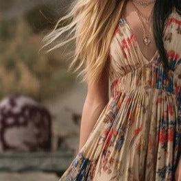 Women's Bohemian-style Floral-print Midi Skirt