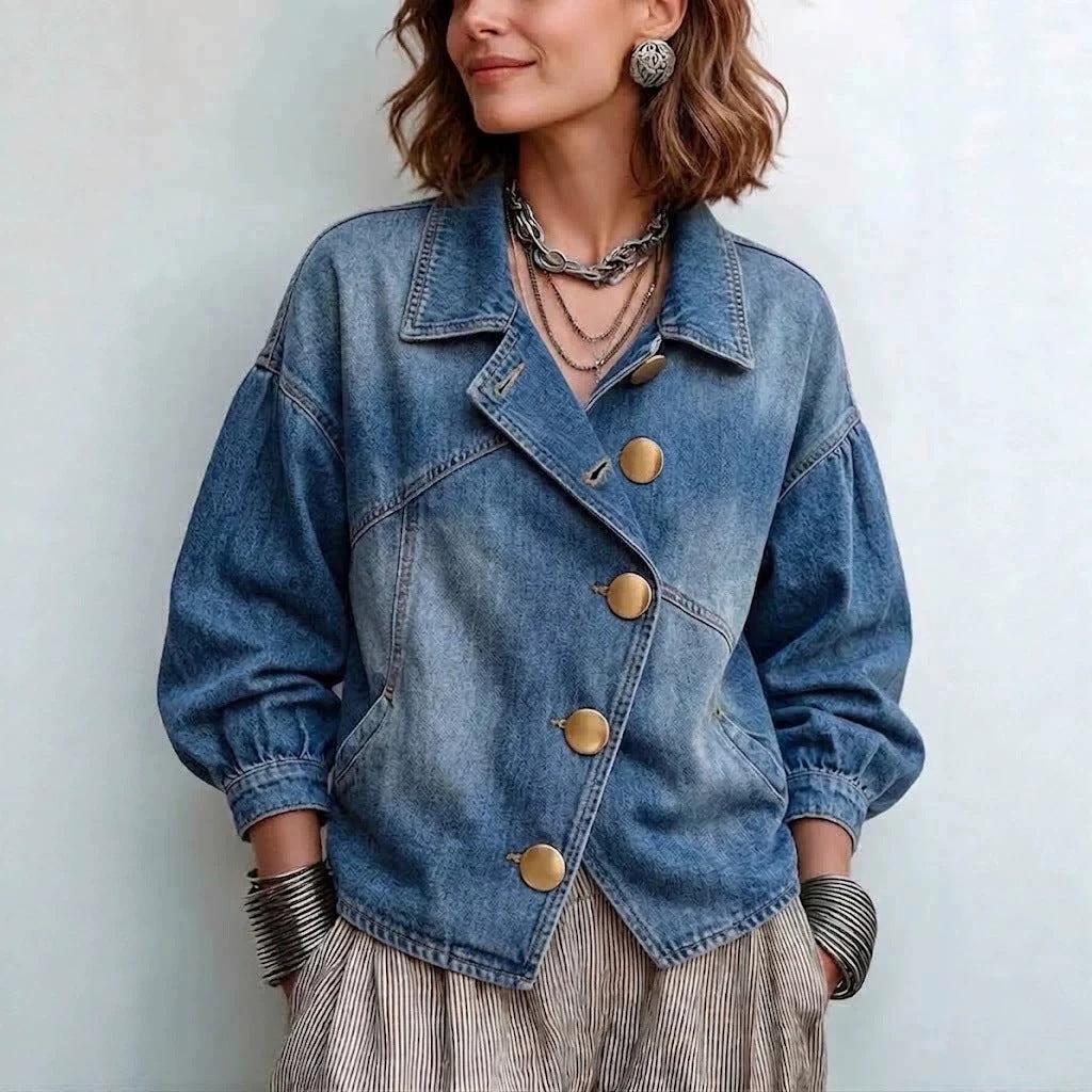Loose-fitting Versatile Long-sleeve Jacket With A Lapel Collar