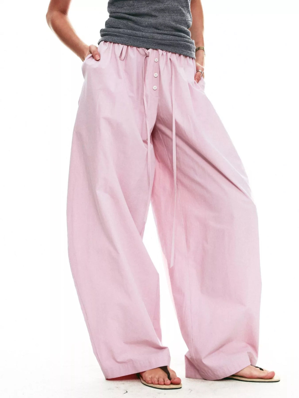 Women's Drawstring Wide-Leg Pants