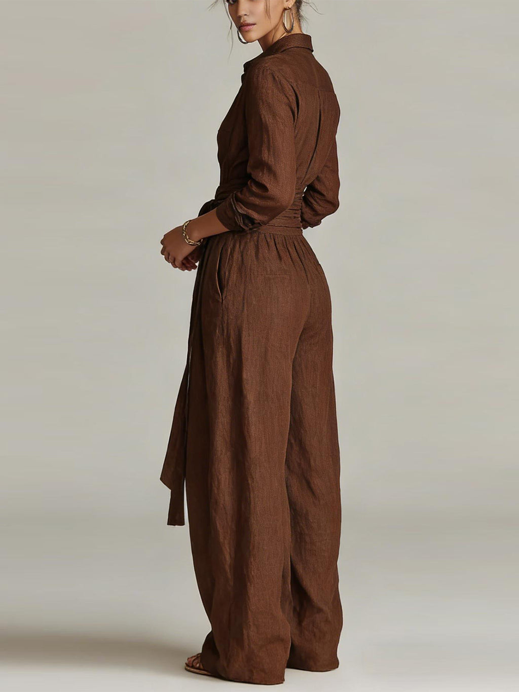 Women's 2026 Spring Summer Solid Color High Waist Short Sleeved Long Pants Fashion Casual Loose Trendy Casual Suit