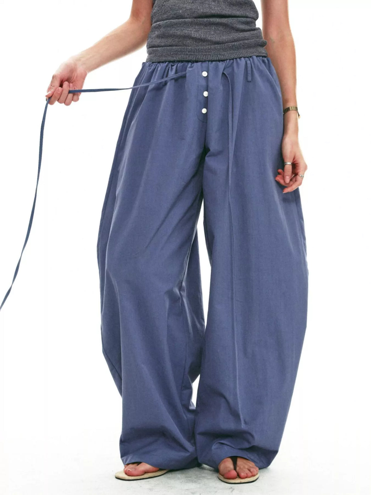 Women's Drawstring Wide-Leg Pants
