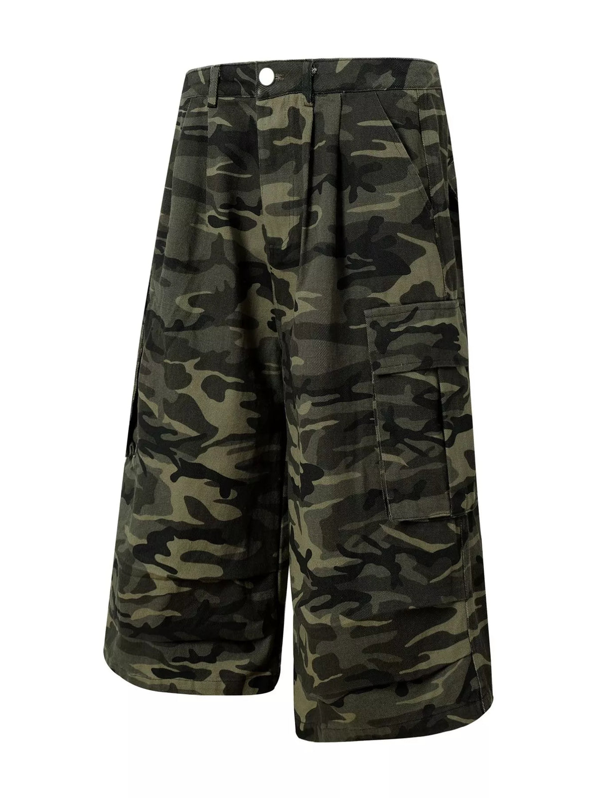Men's Camouflage Color Men's Camouflage Cargo Wide-Leg Capris - Camouflage Color