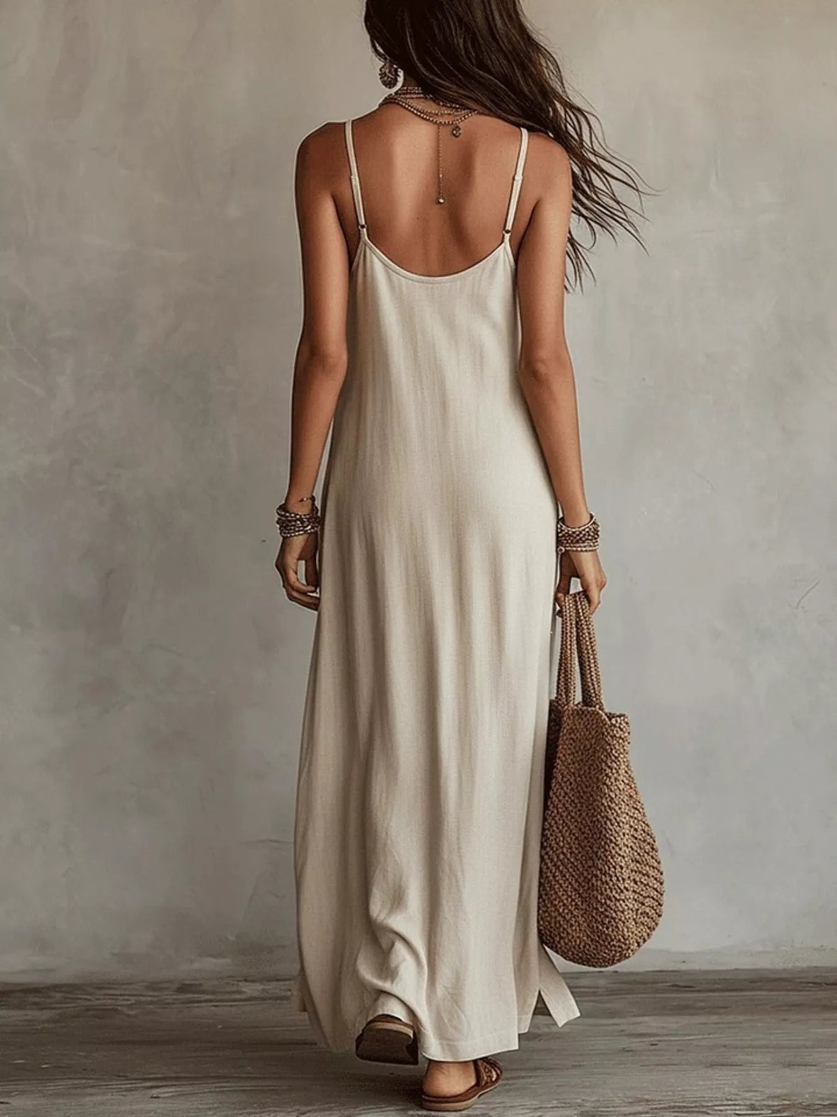 Full Size Scoop Neck Spaghetti Strap Maxi Dress Plus Size
