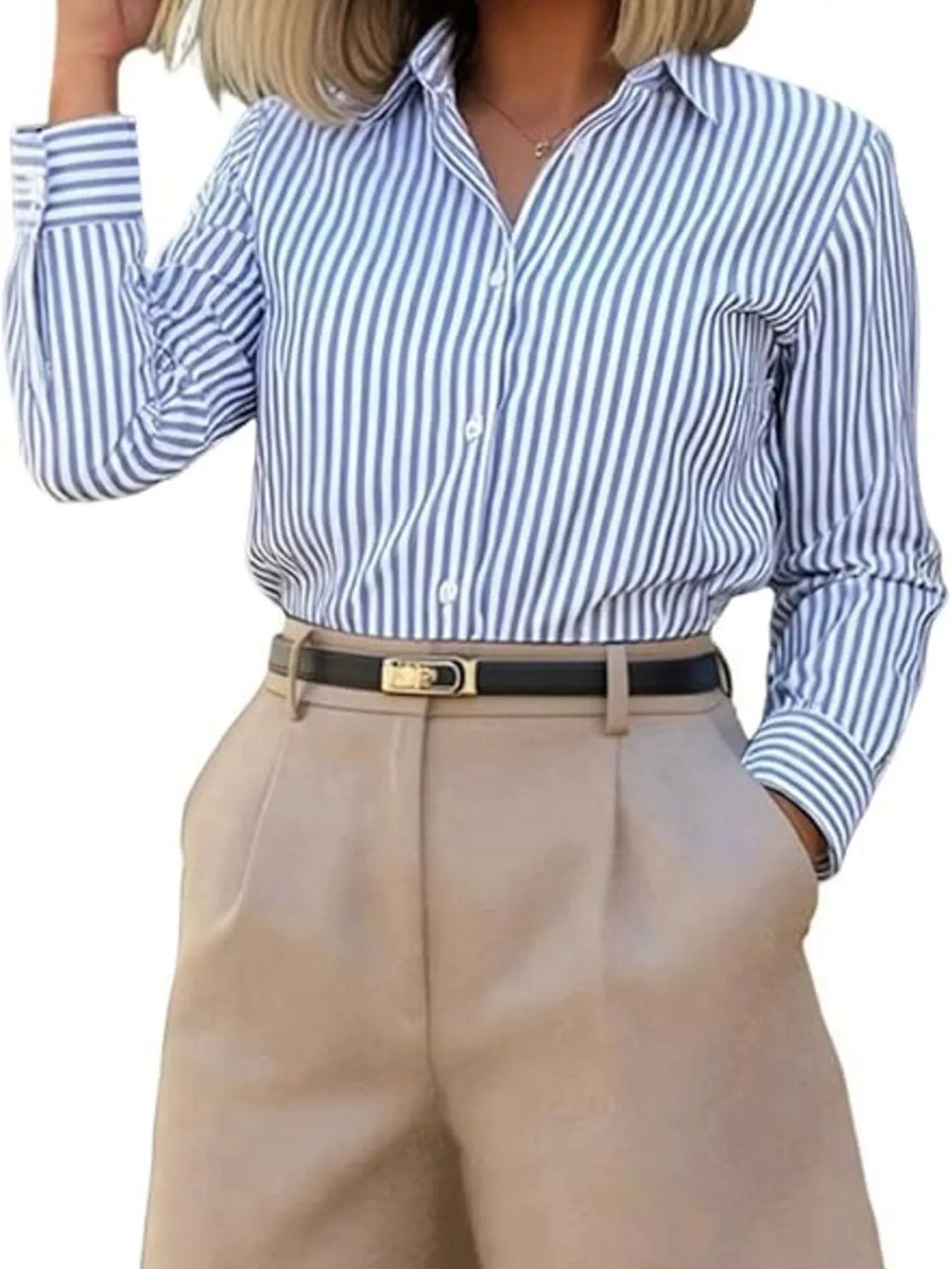 Women's High-Waisted Pleated Shorts