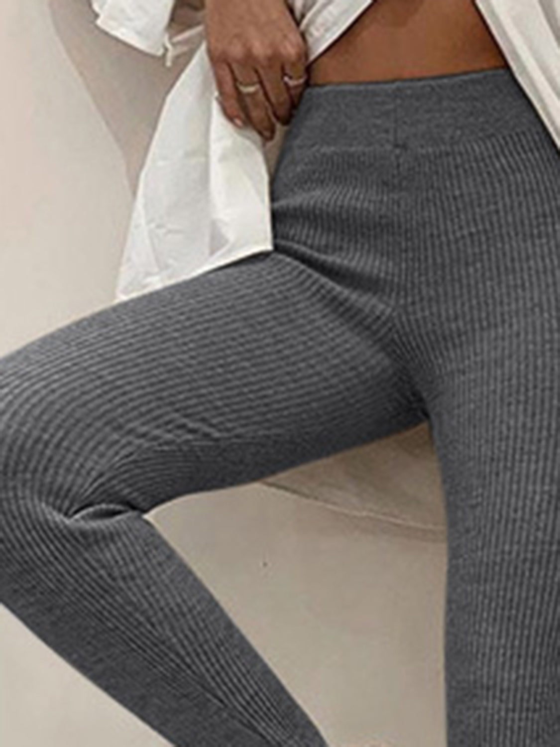 Women's Ribbed Mid Waist Leggings