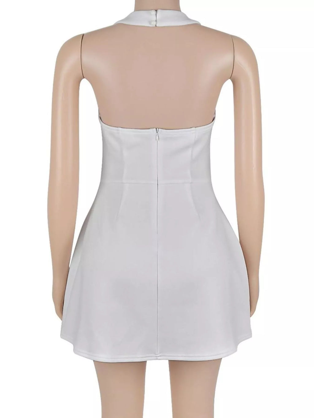 Women's Halter Neck Mini Dress with Flap Pocket Detail