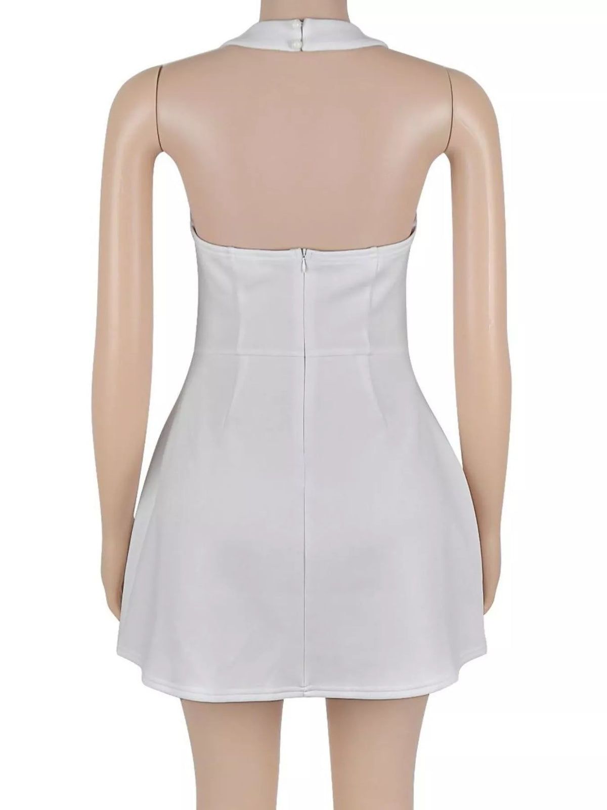 Women's Halter Neck Mini Dress with Flap Pocket Detail