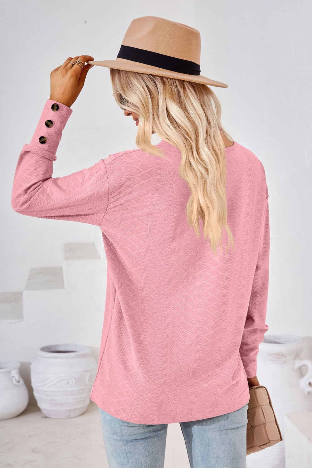 Women's V-Neck Long Sleeve Blouse