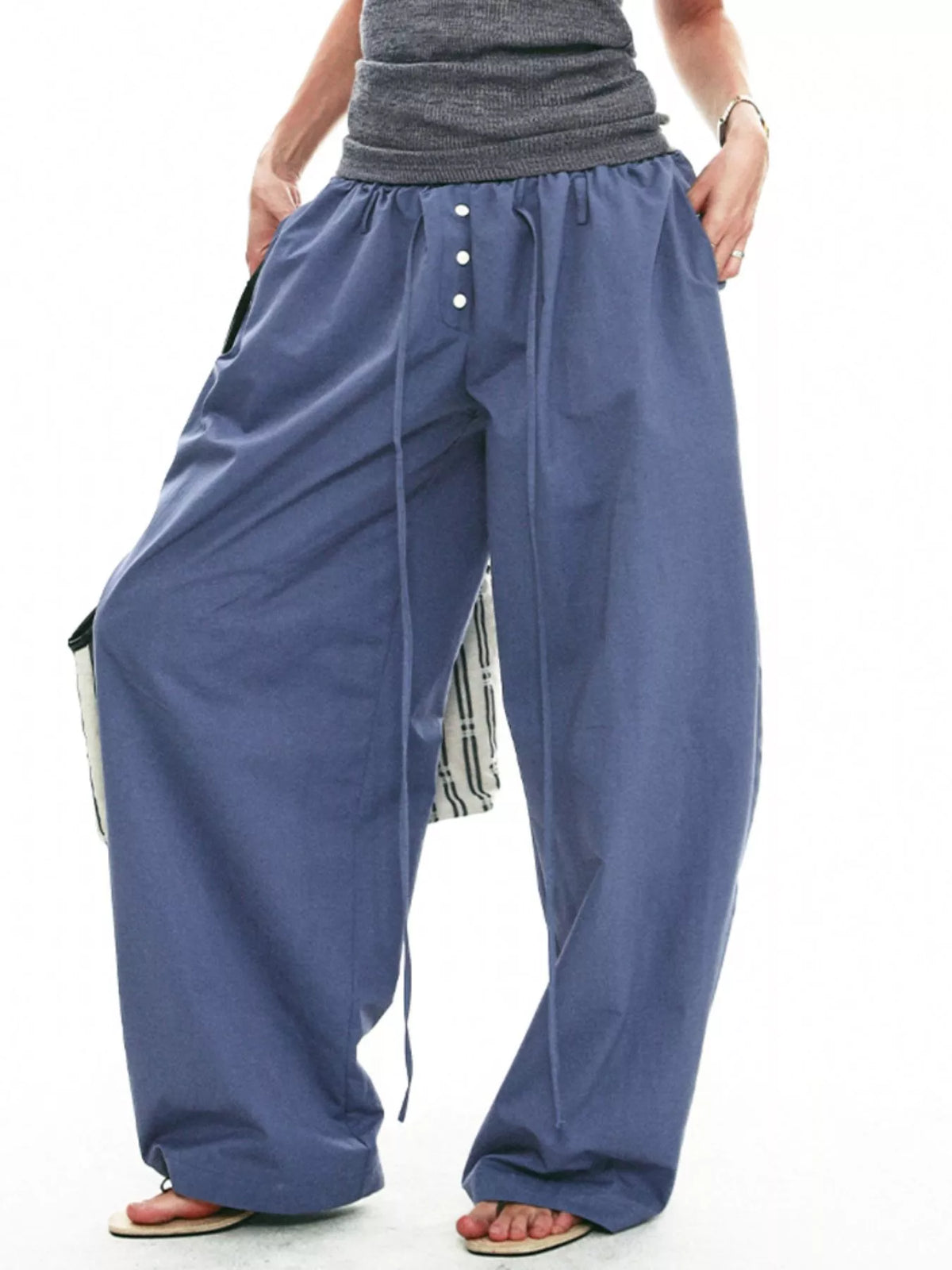Women's Drawstring Wide-Leg Pants