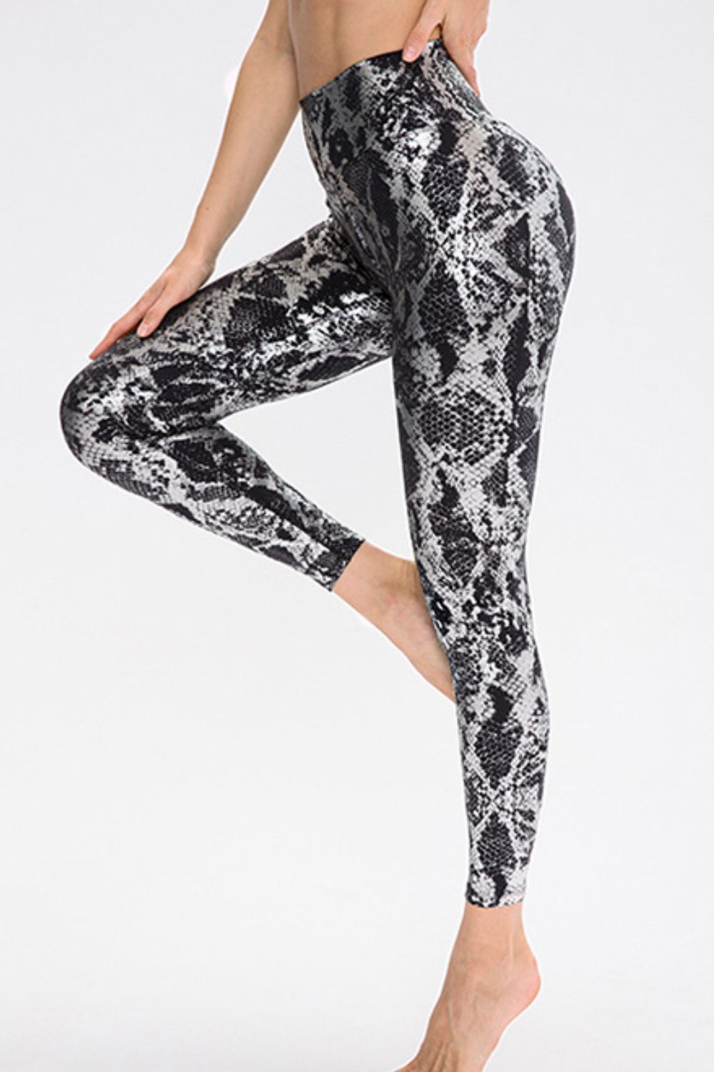 Women's Animal Print Slim Fit Wide Waistband Long Sports Pants