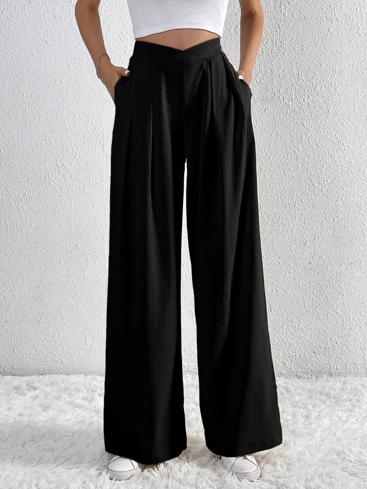 Women's Pleated Wide Leg Pants