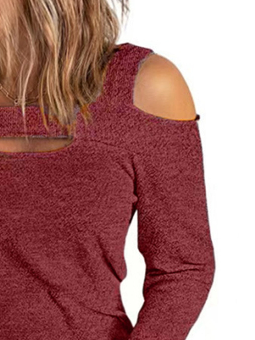 Women's Cutout Cold Shoulder Blouse
