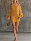 Fashionable Women's Off-shoulder Knitted Dress