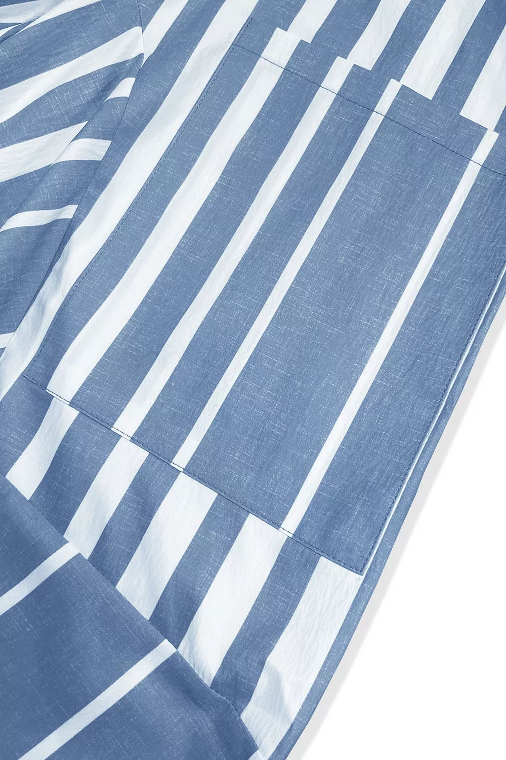 Women's Light Blue Striped Wide-Leg Pants - Light Blue