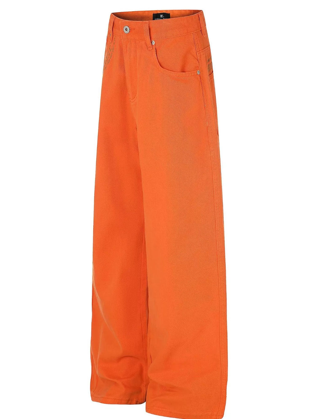 Men's Orange Men's High-Waisted Wide-Leg Pants - Orange