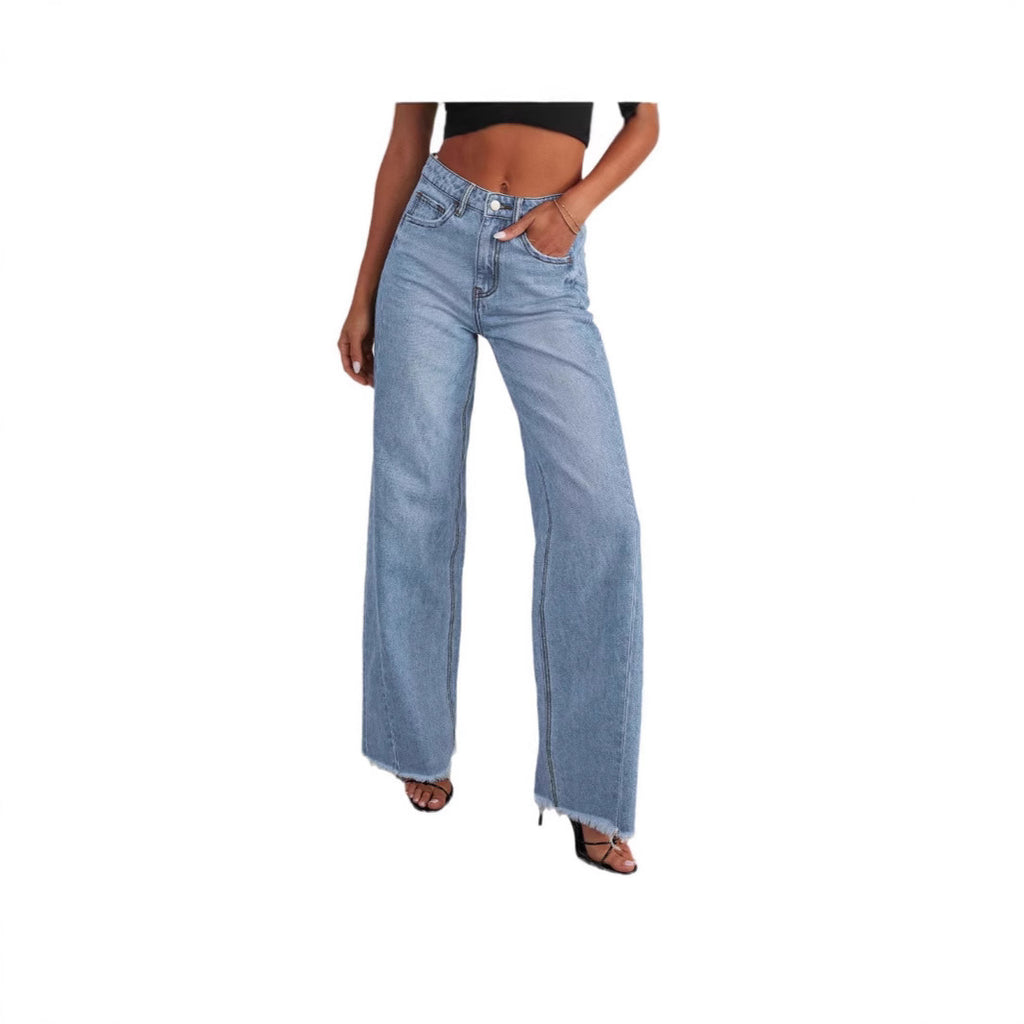 New Jeans For Women, Washed Loose Casual Straight-Leg Wide-Leg Floor-Length Pants For Women