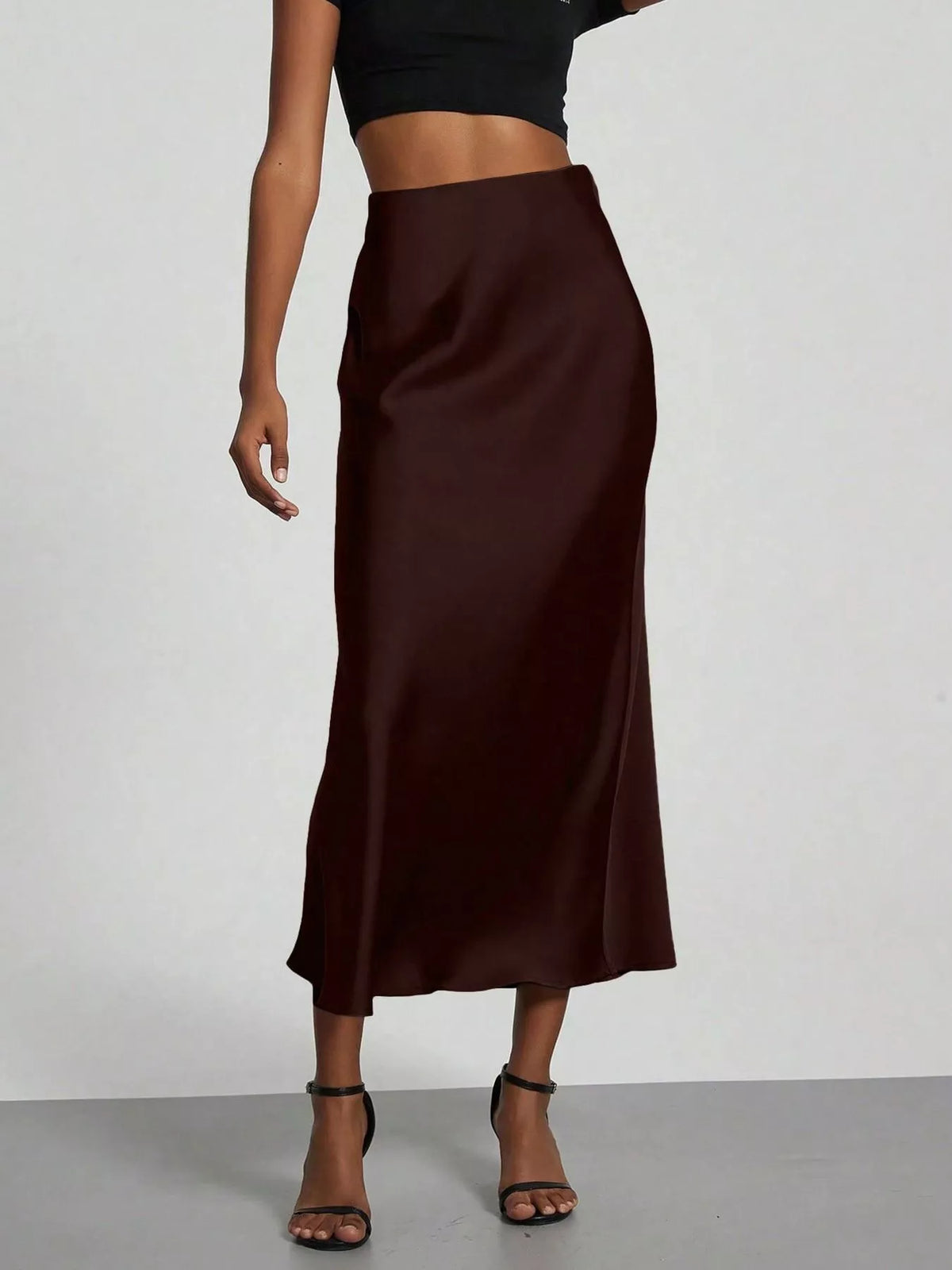Women's Satin Midi Skirt