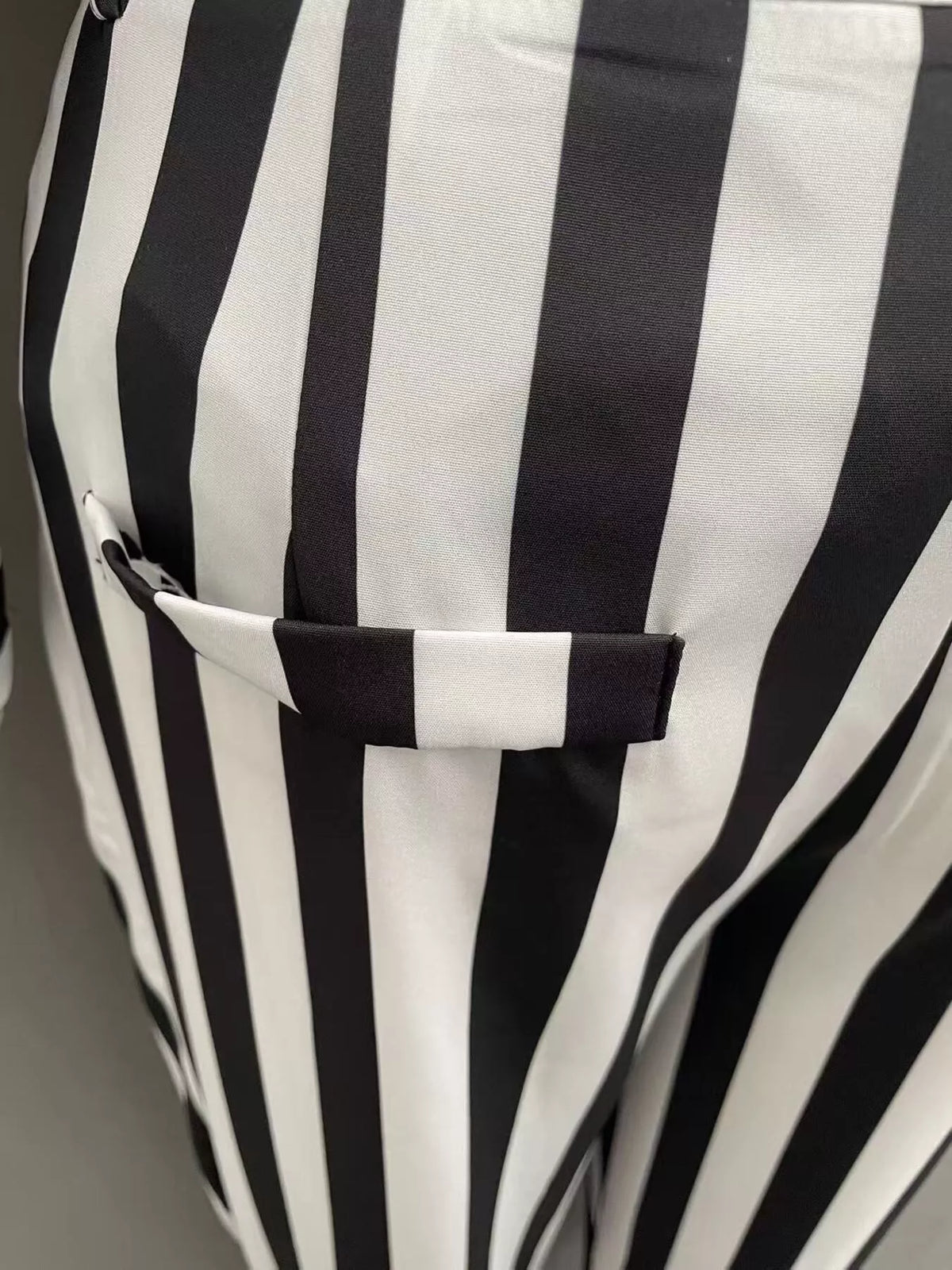 Women's Black Striped Long Sleeve Top and Pants Set - Black