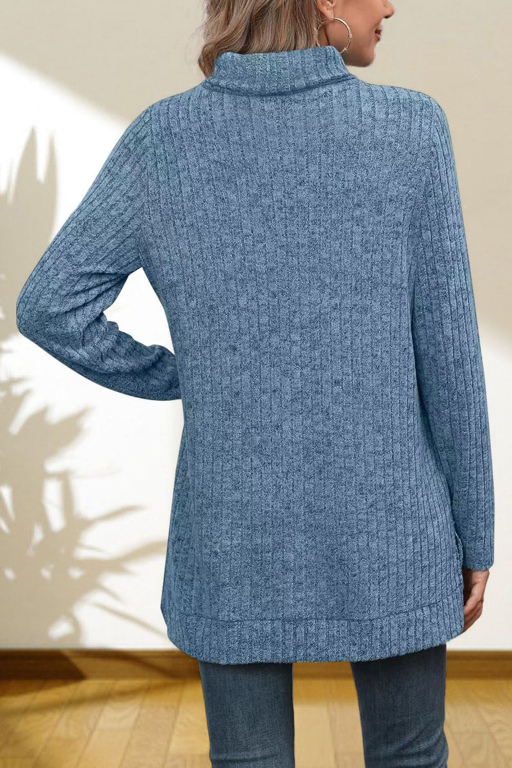 Women's Turtleneck High Low Top