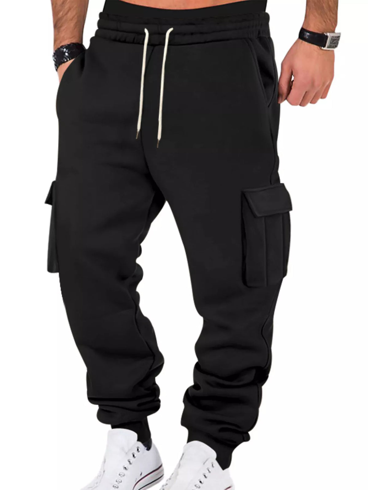 Men's Full Size Casual Joggers with Multi-Pocket Plus Size