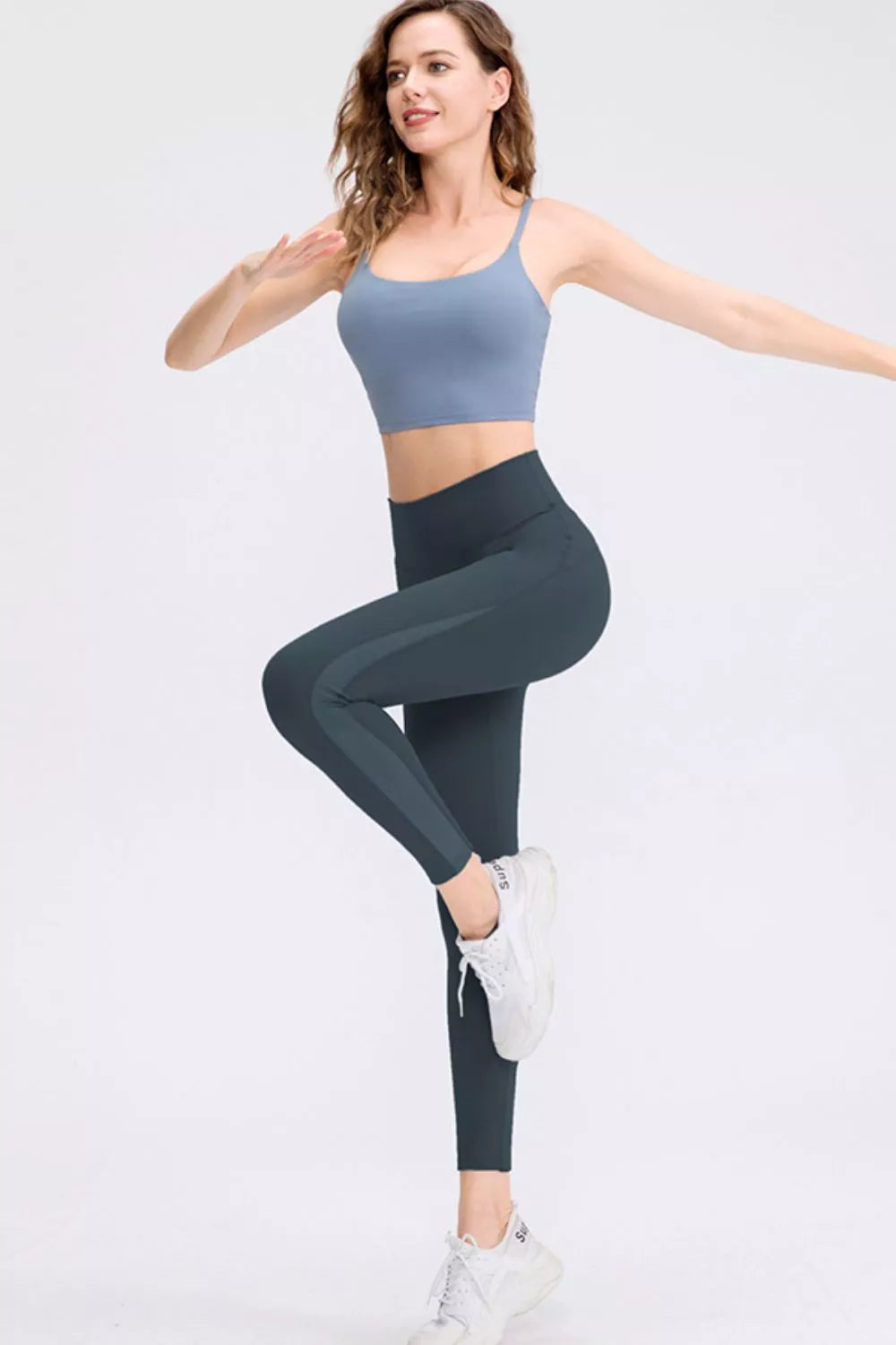 Women's Wide Waistband Slim Fit Long Sports Pants