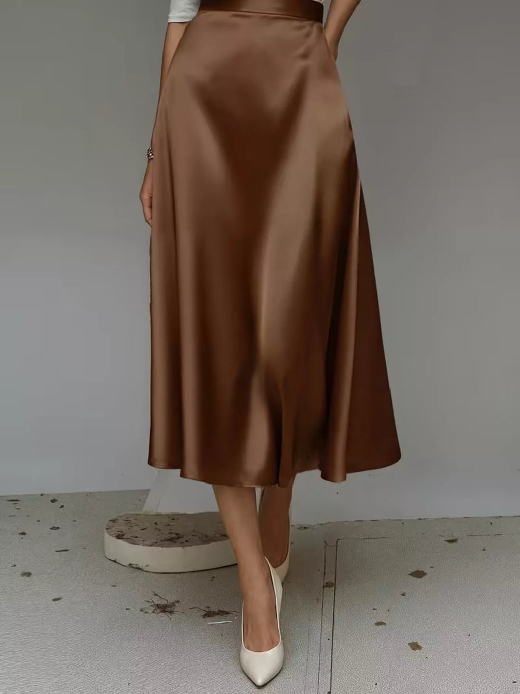 Women's Satin Midi Skirt