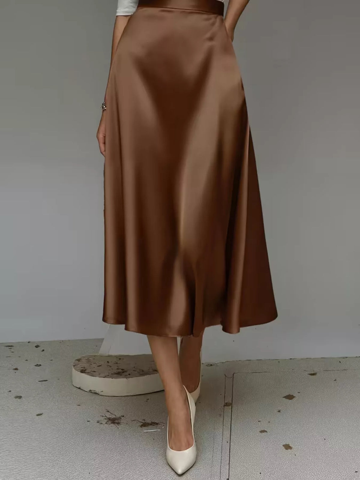 Women's Satin Midi Skirt