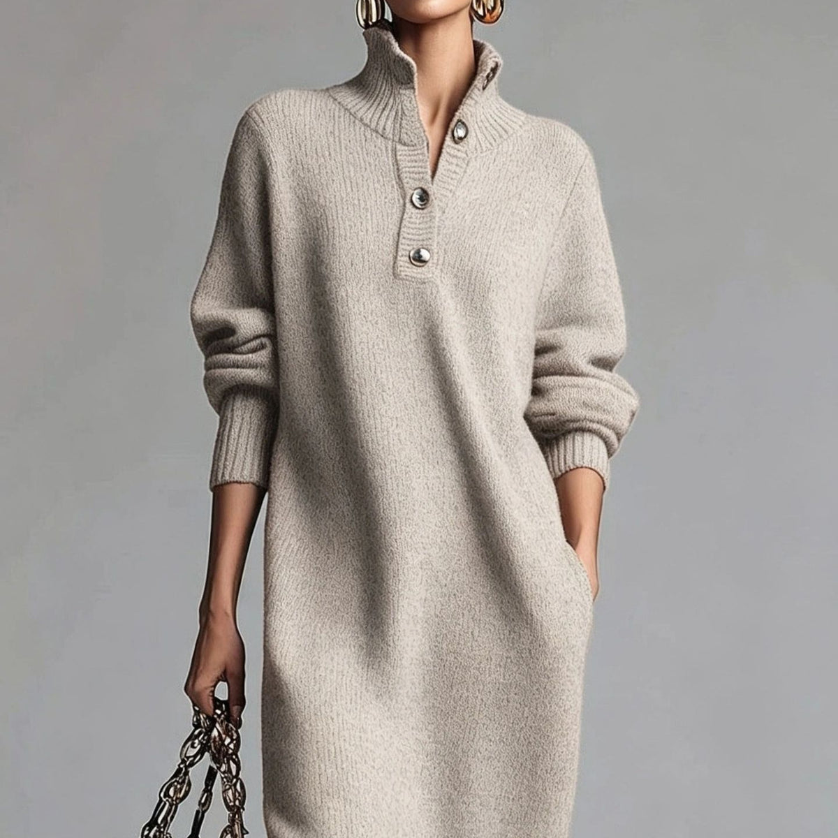 Women's Casual Turtleneck Knit Dress