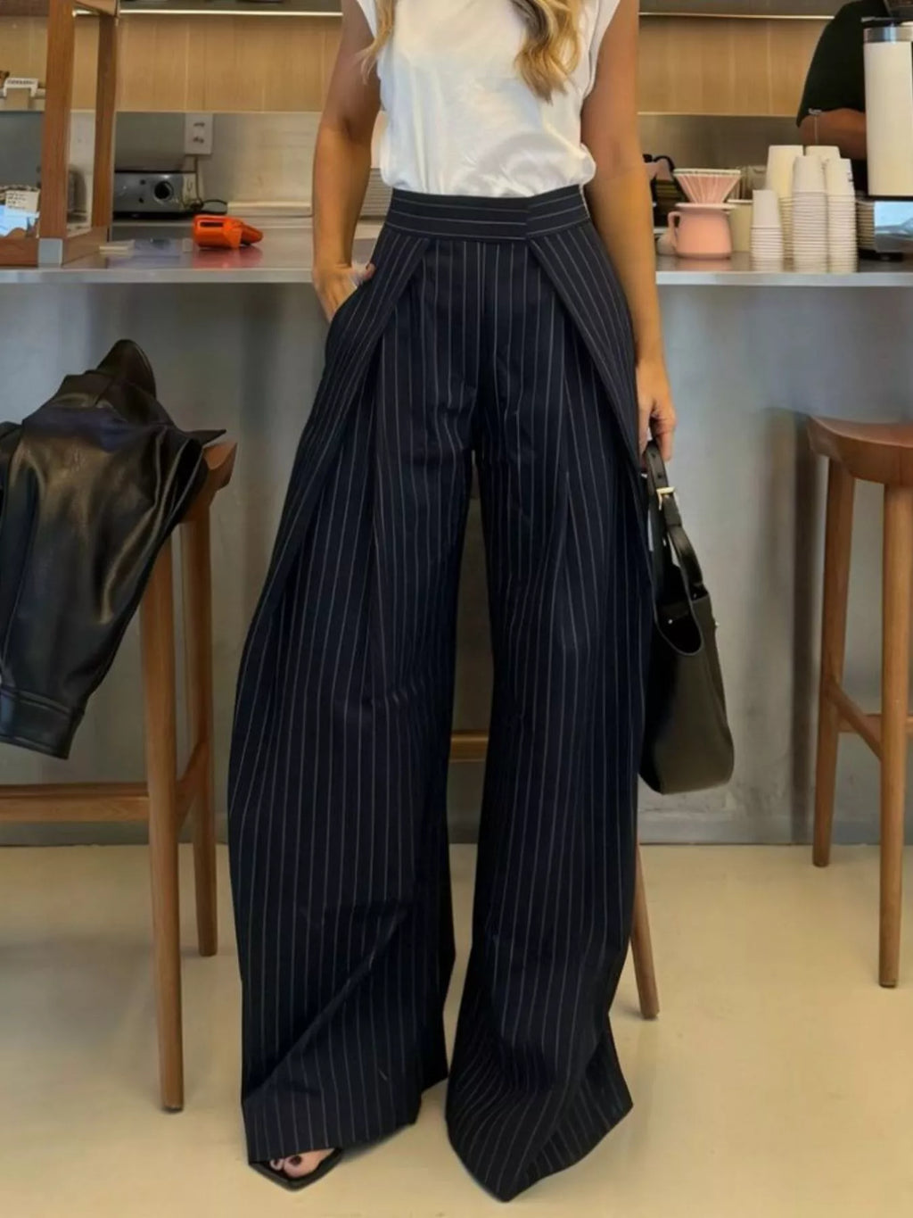 Women's High-Waisted Wide-Leg Pants