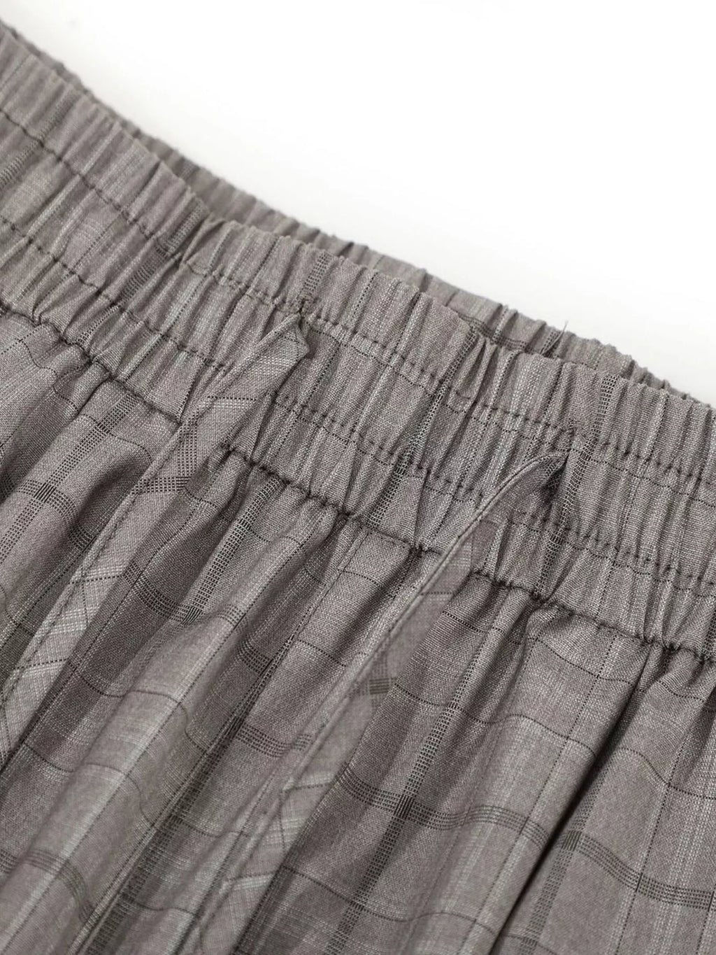 Men's Gray Men's Plaid Wide-Leg Pants - Gray