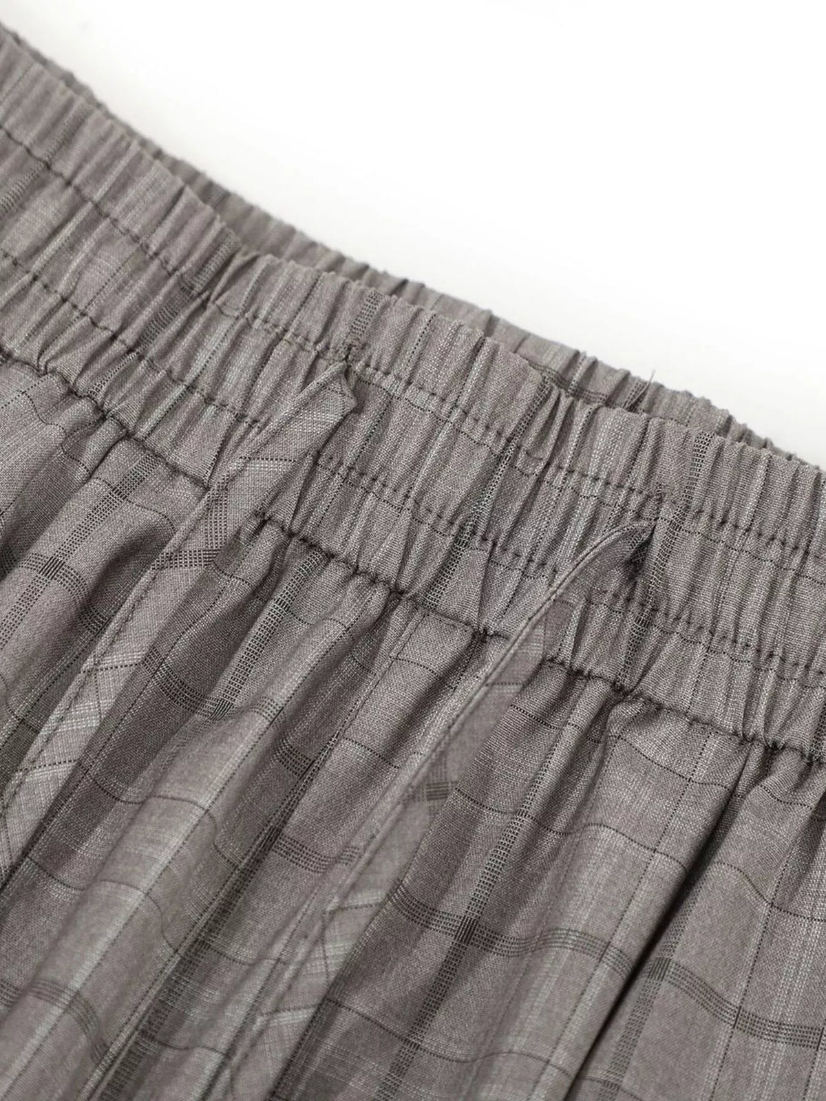 Men's Gray Men's Plaid Wide-Leg Pants - Gray