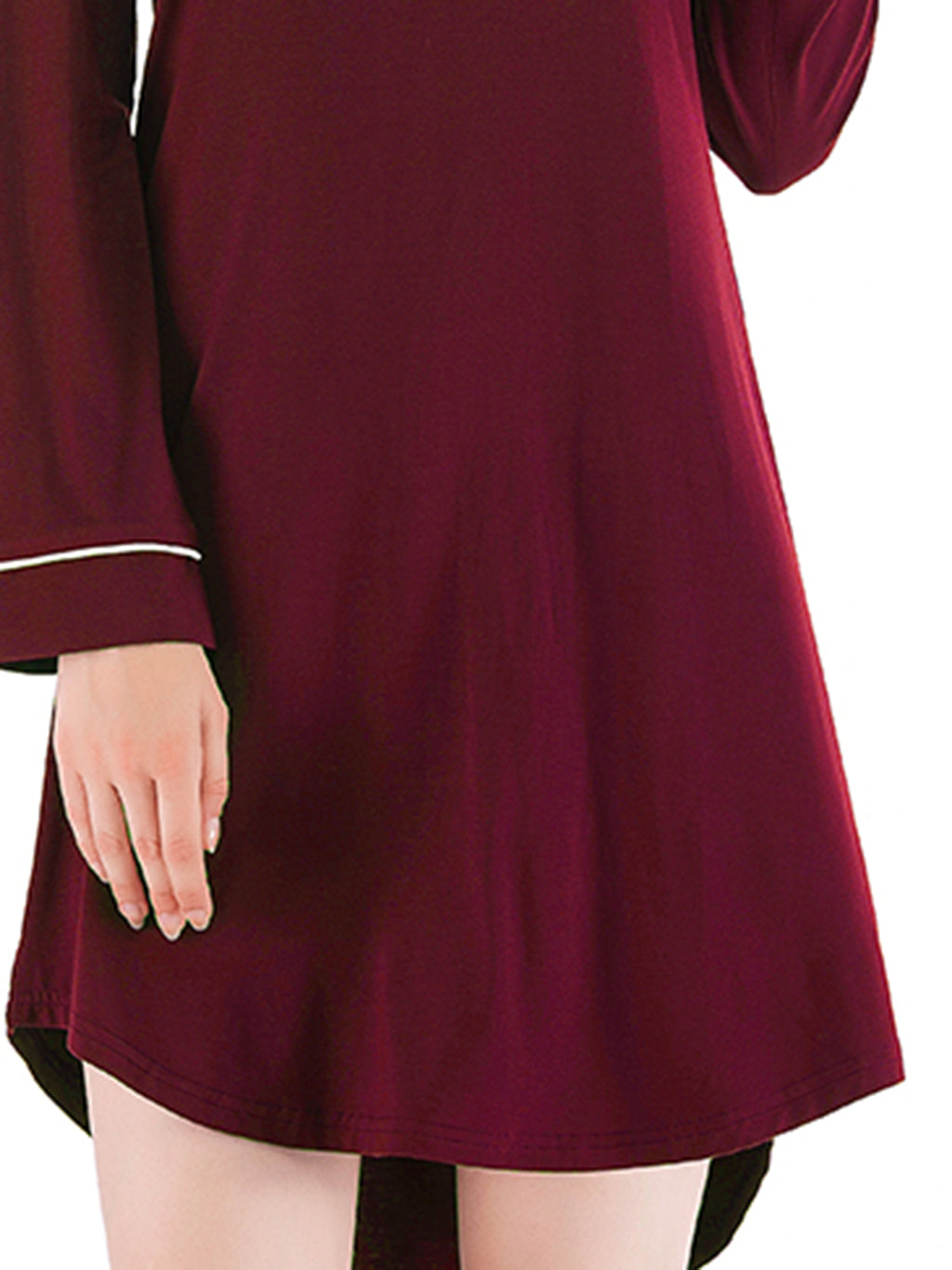 Women's Round Neck Night Dress with Pocket