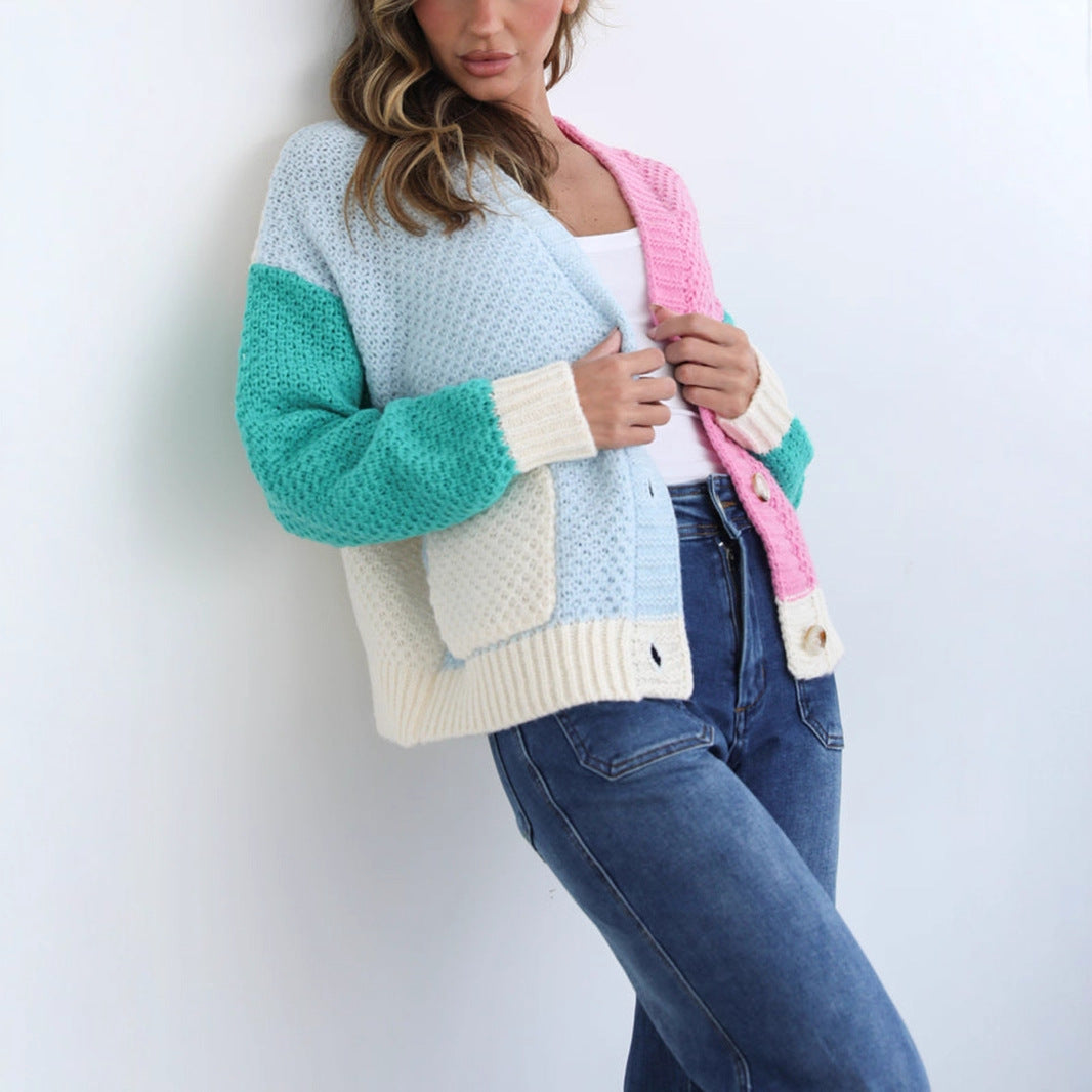 Fashionable Knitted Cardigan Women's Long-Sleeve Sweater