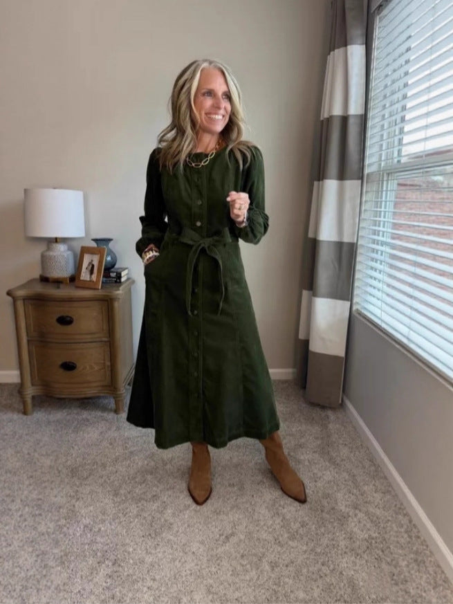 Fashionable Womens Loose-fit Casual Solid-color Dress