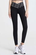 Women's Wide Waistband Sports Pants - Black