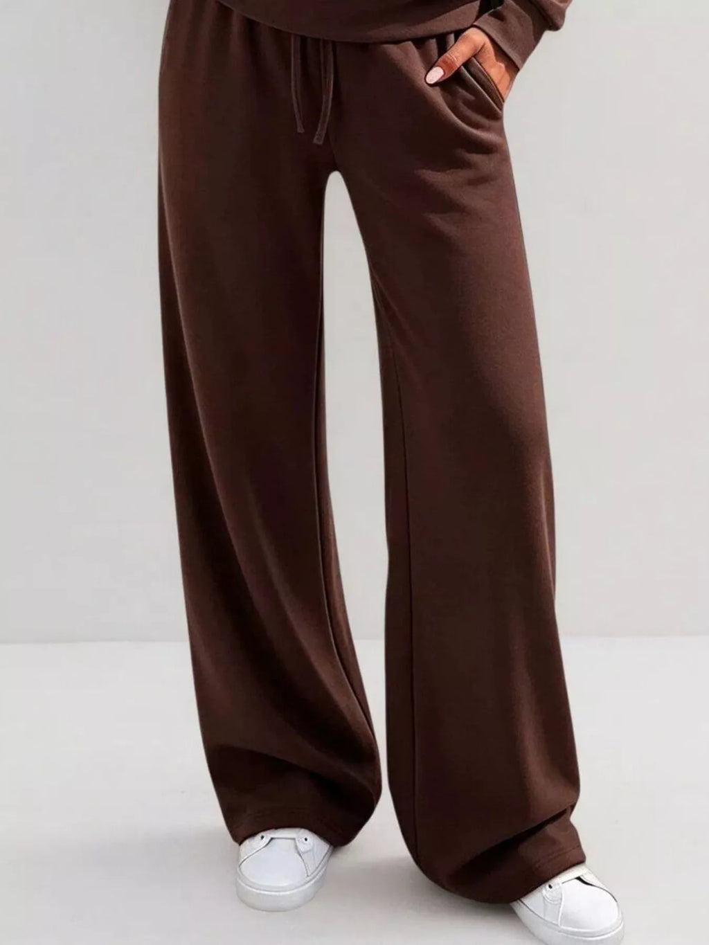 Women's Button Detail Dropped Shoulder Top and Pants Set