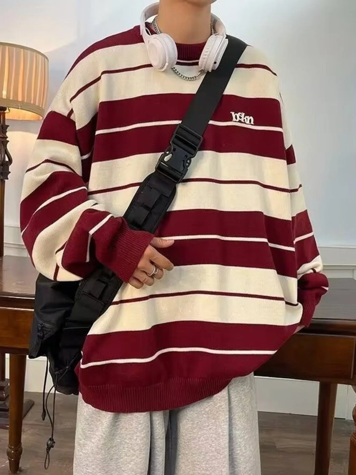 Men's Dropped Shoulder Long Sleeve Sweater