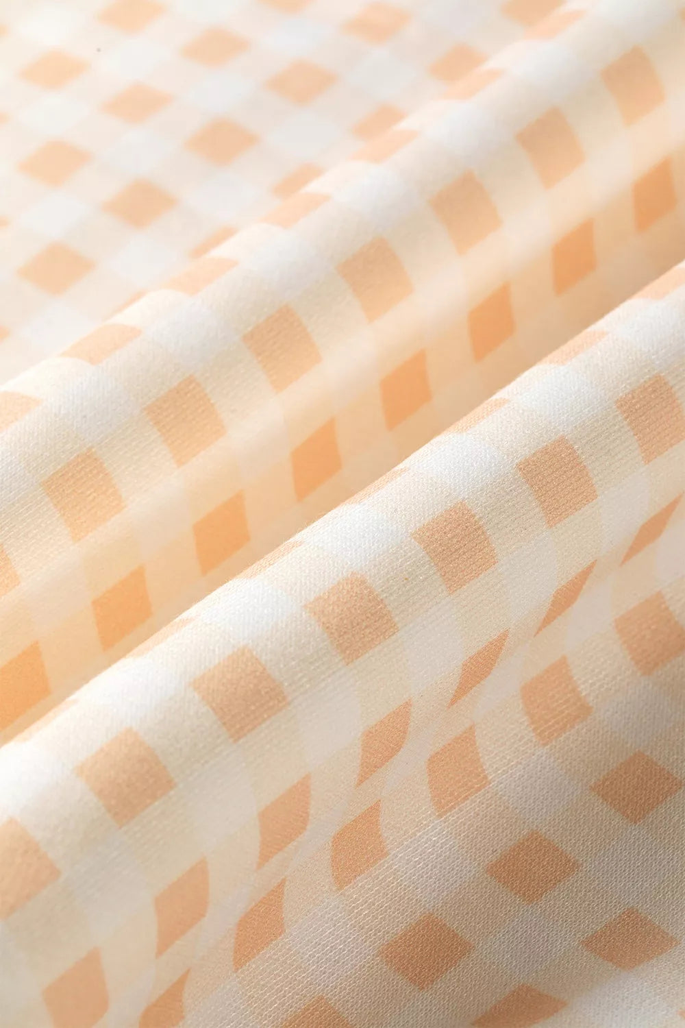 Women's Pastel Yellow Gingham Long Sleeve Sweatshirt and Shorts Set - Pastel Yellow