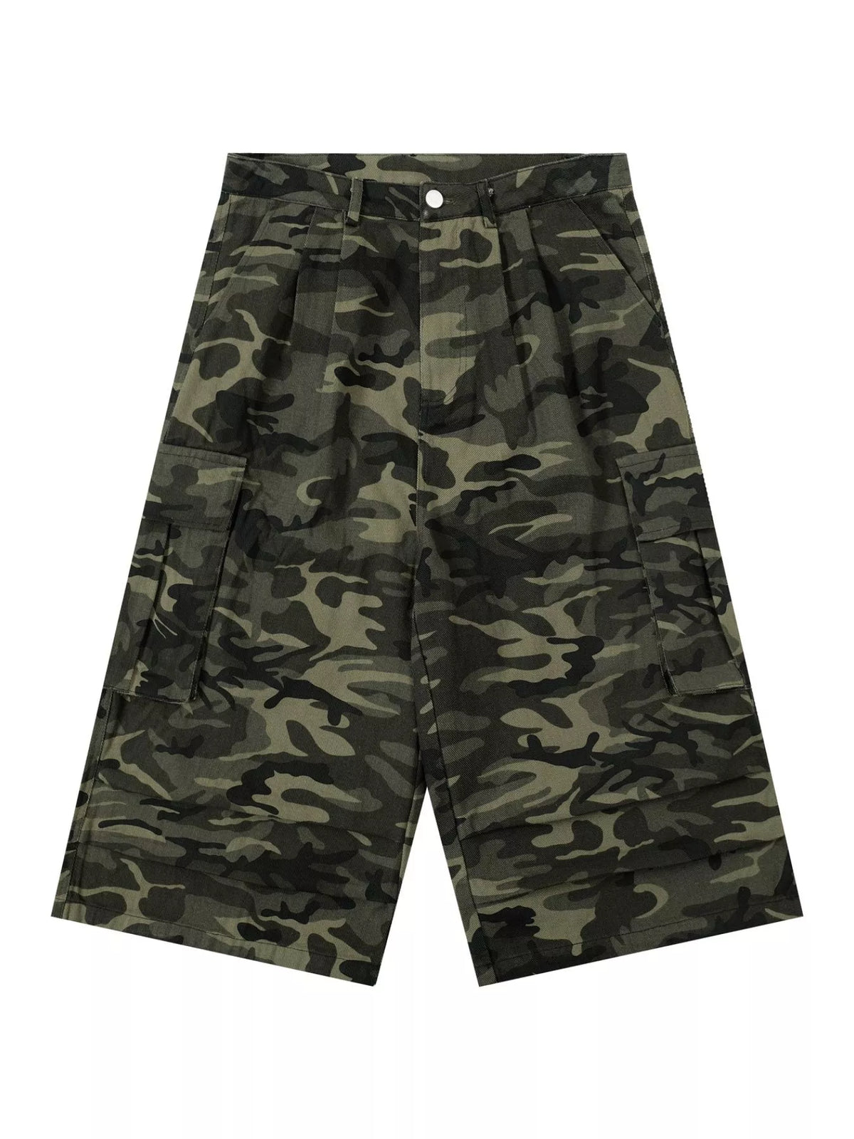 Men's Camouflage Color Men's Camouflage Cargo Wide-Leg Capris - Camouflage Color