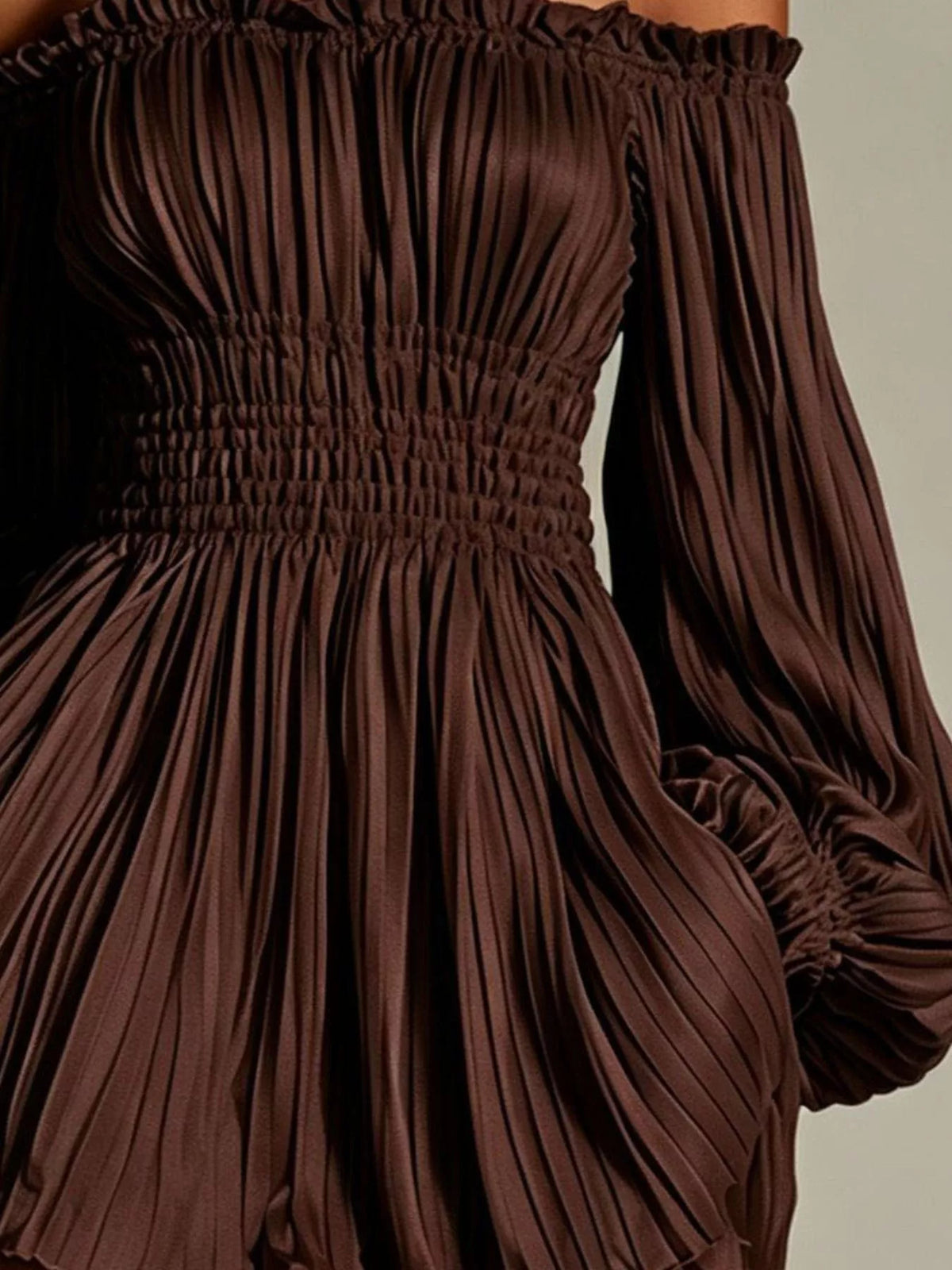 Women's Off-Shoulder Pleated Mini Dress