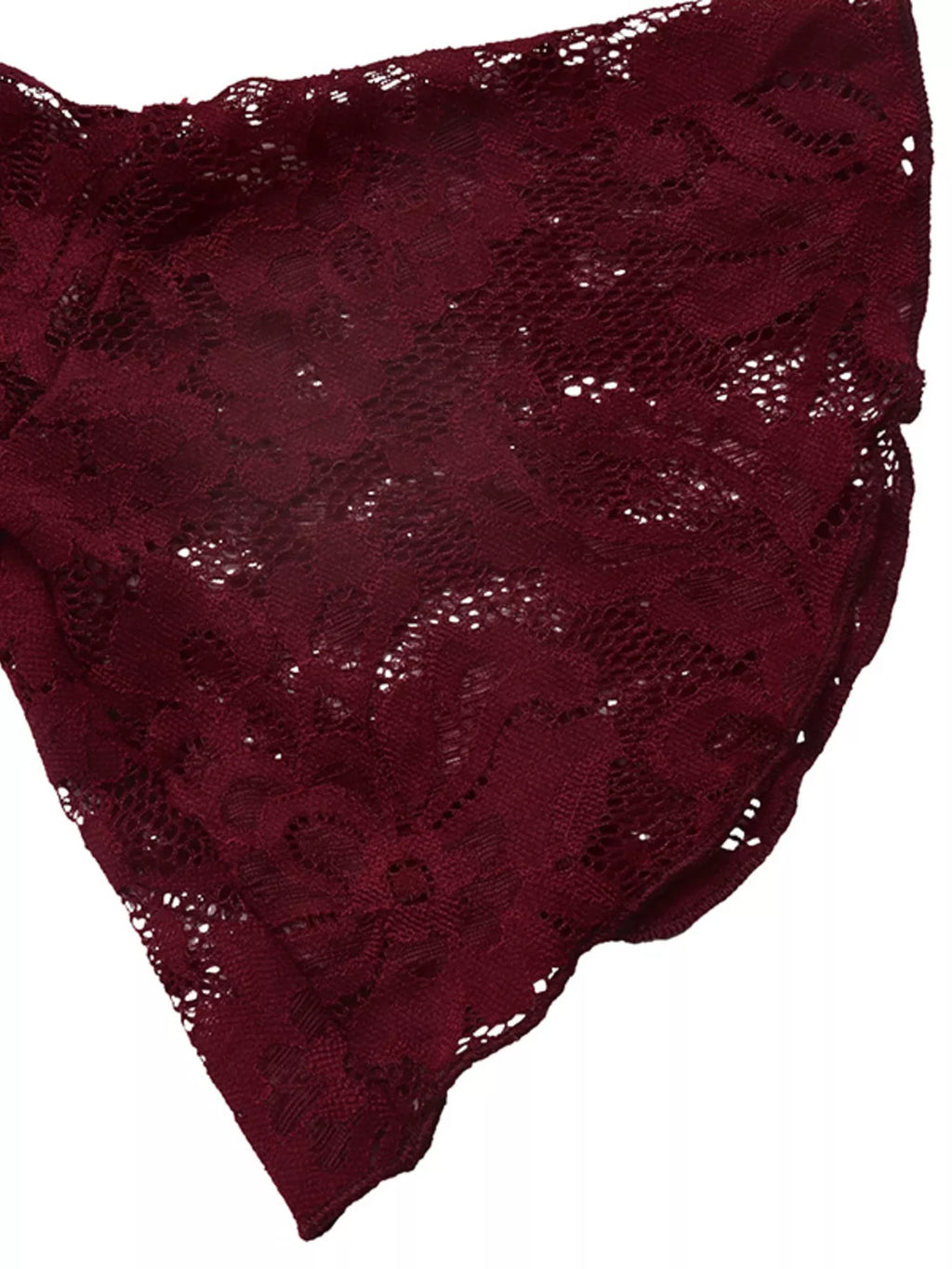 Women's Burgundy Lace Flare Sleeve Mini Dress - Burgundy