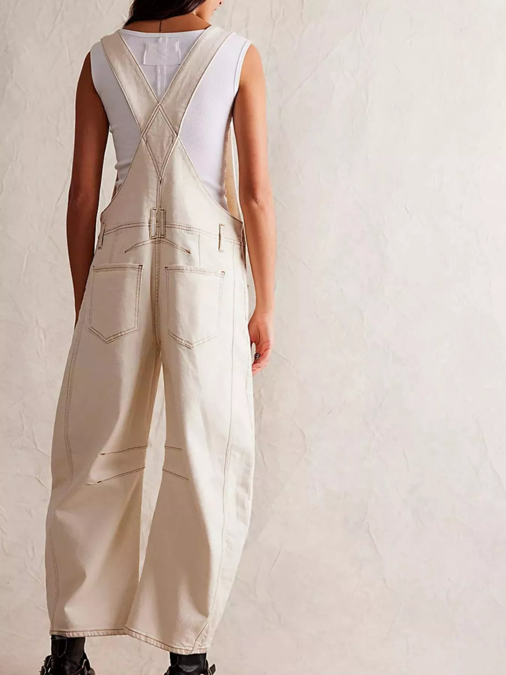 Women's Wide Strap Wide Leg Denim Overalls