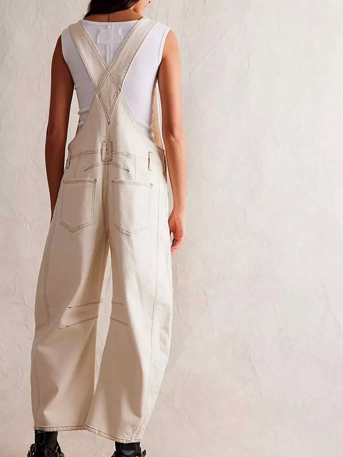 Women's Wide Strap Wide Leg Denim Overalls